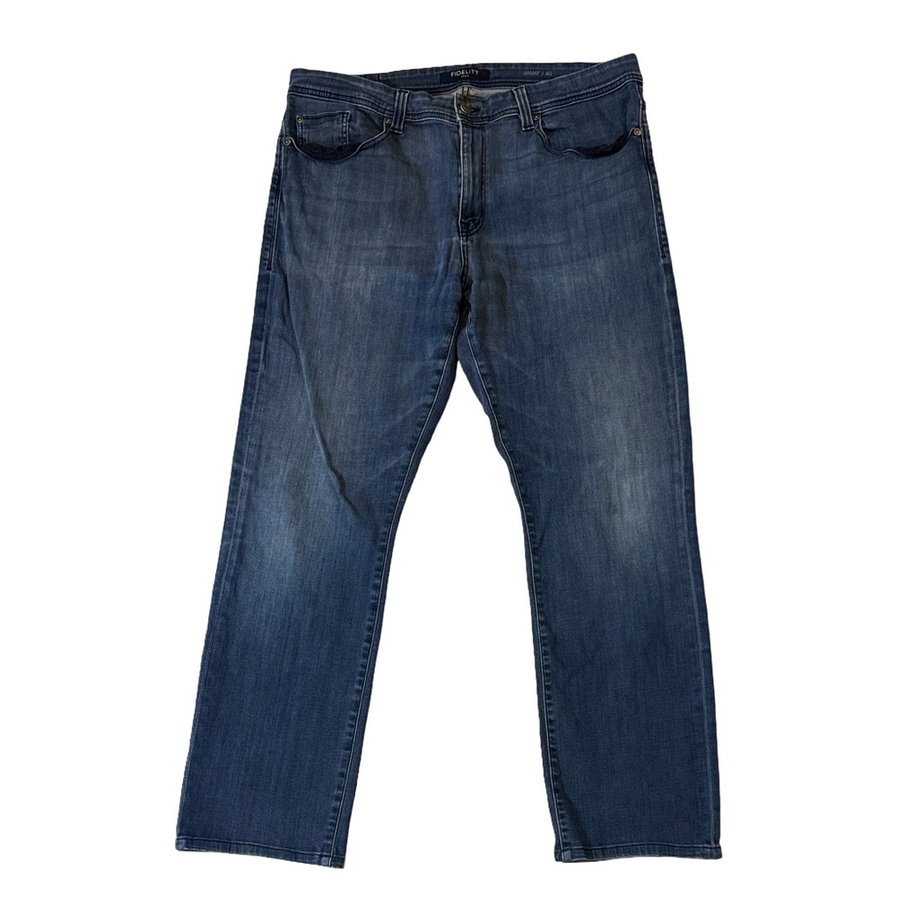 Fidelity mens 40x30 Jimmy slim straight fit galaxy blue stretch denim jeans EUC